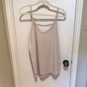 Basic loose suede tank top